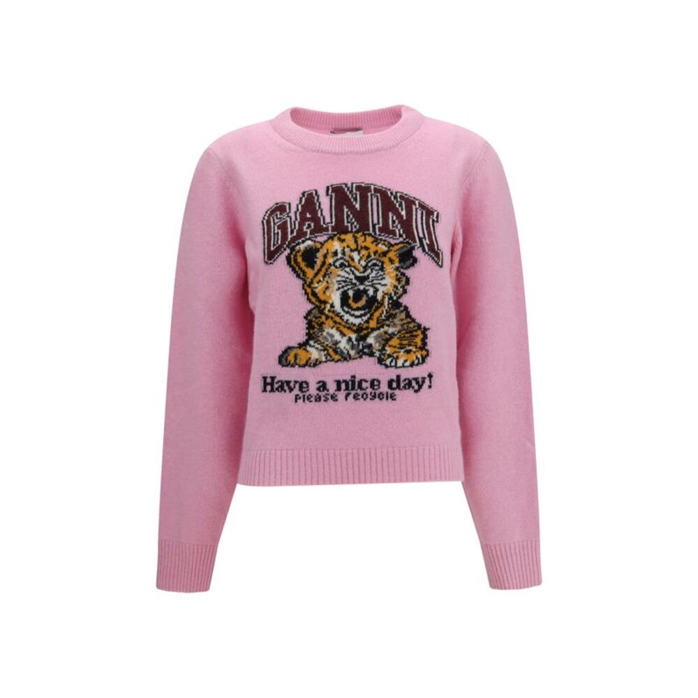 Ganni Women Wool Graphic Sweater